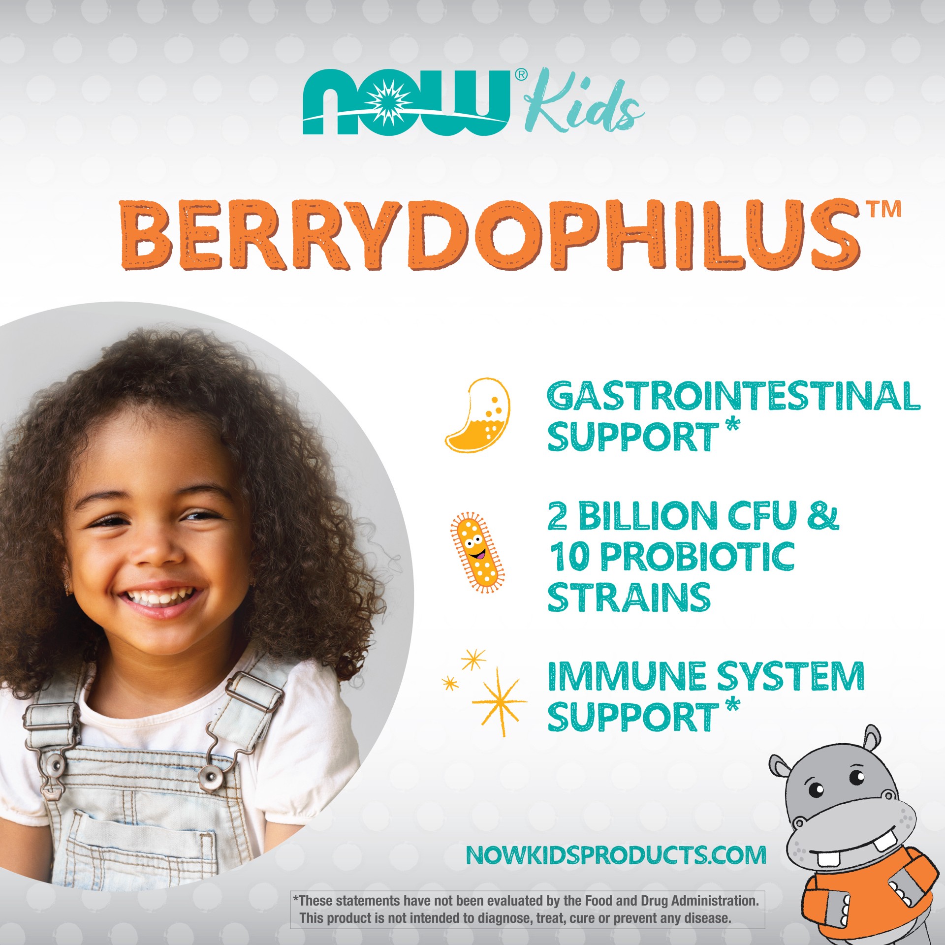slide 4 of 4, NOW Kids BerryDophilus™ Kids - 120 Chewables, 120 ct