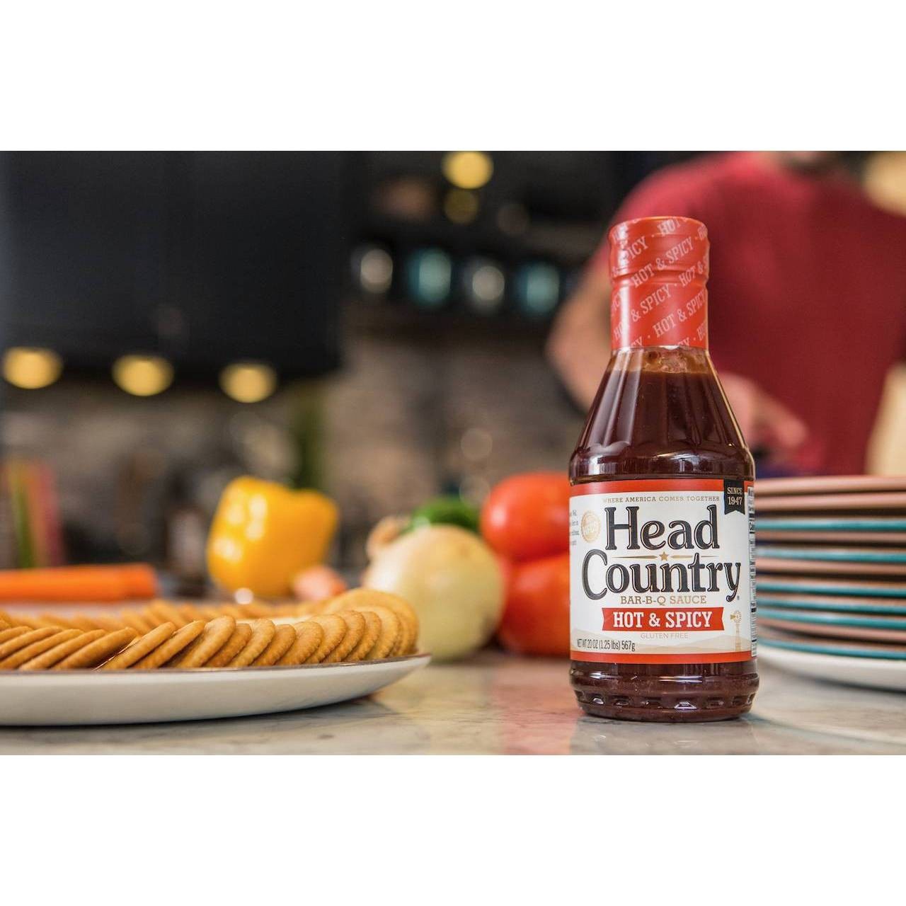 slide 1 of 3, Head Country Bar-B-Q Sauce Hot & Spicy, 20 oz