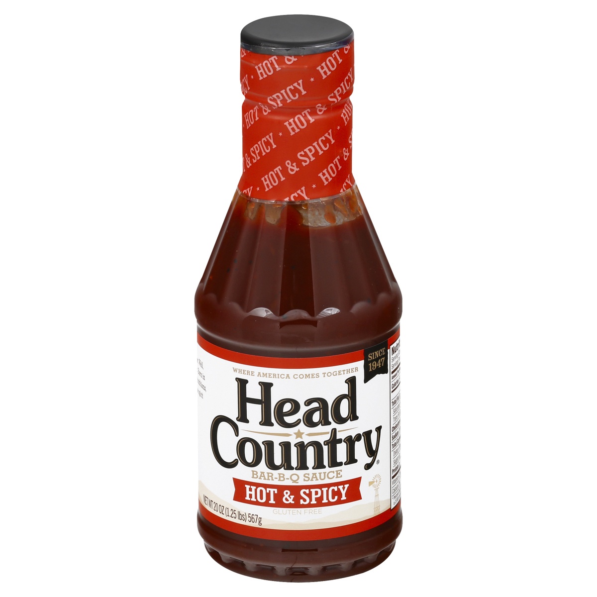 slide 1 of 1, Head Country Bar-B-Q Sauce Hot & Spicy, 20 oz