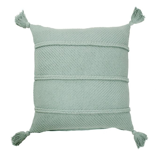 slide 1 of 1, Bee & Willow Home Braids and Tassels Square Throw Pillow - Blue Haze, 1 ct