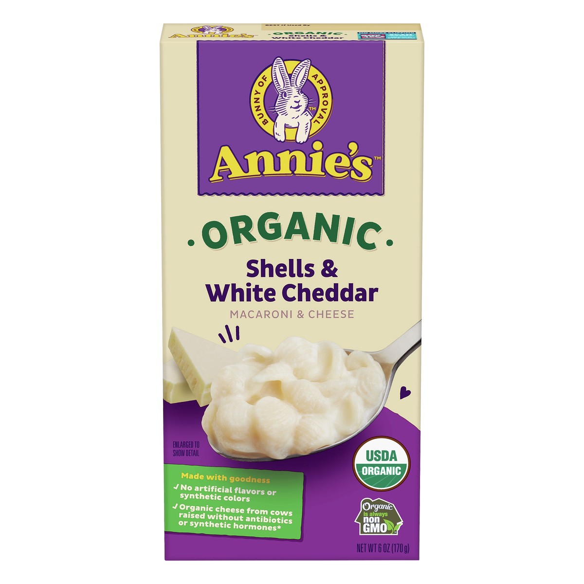 slide 1 of 1, Annie's Organic Shells & White Cheddar Macaroni & Cheese 6 oz, 6 oz