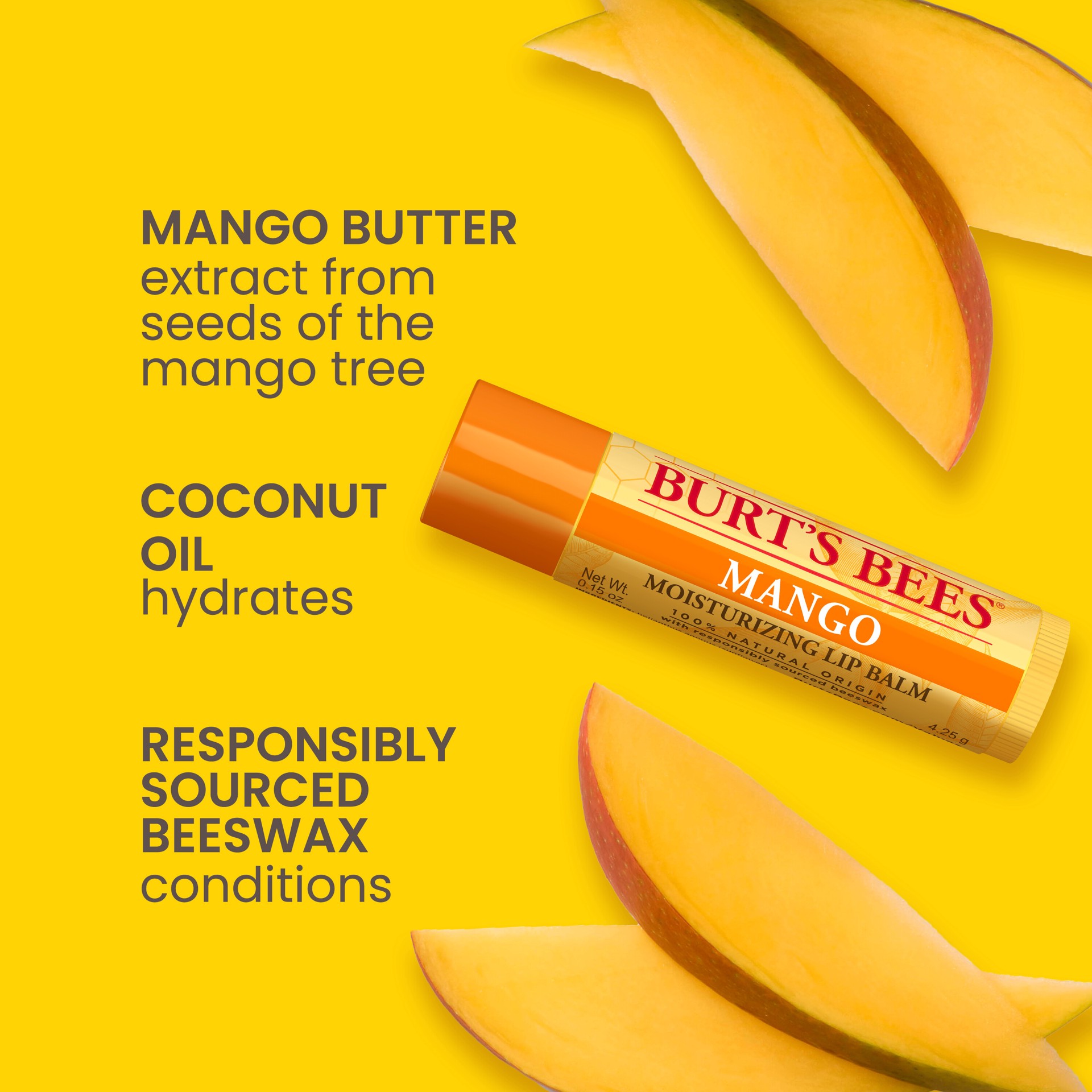 slide 3 of 5, Burt's Bees 100% Natural Moisturizing Lip Balm, Superfruit, 4 ct; 0.15 oz