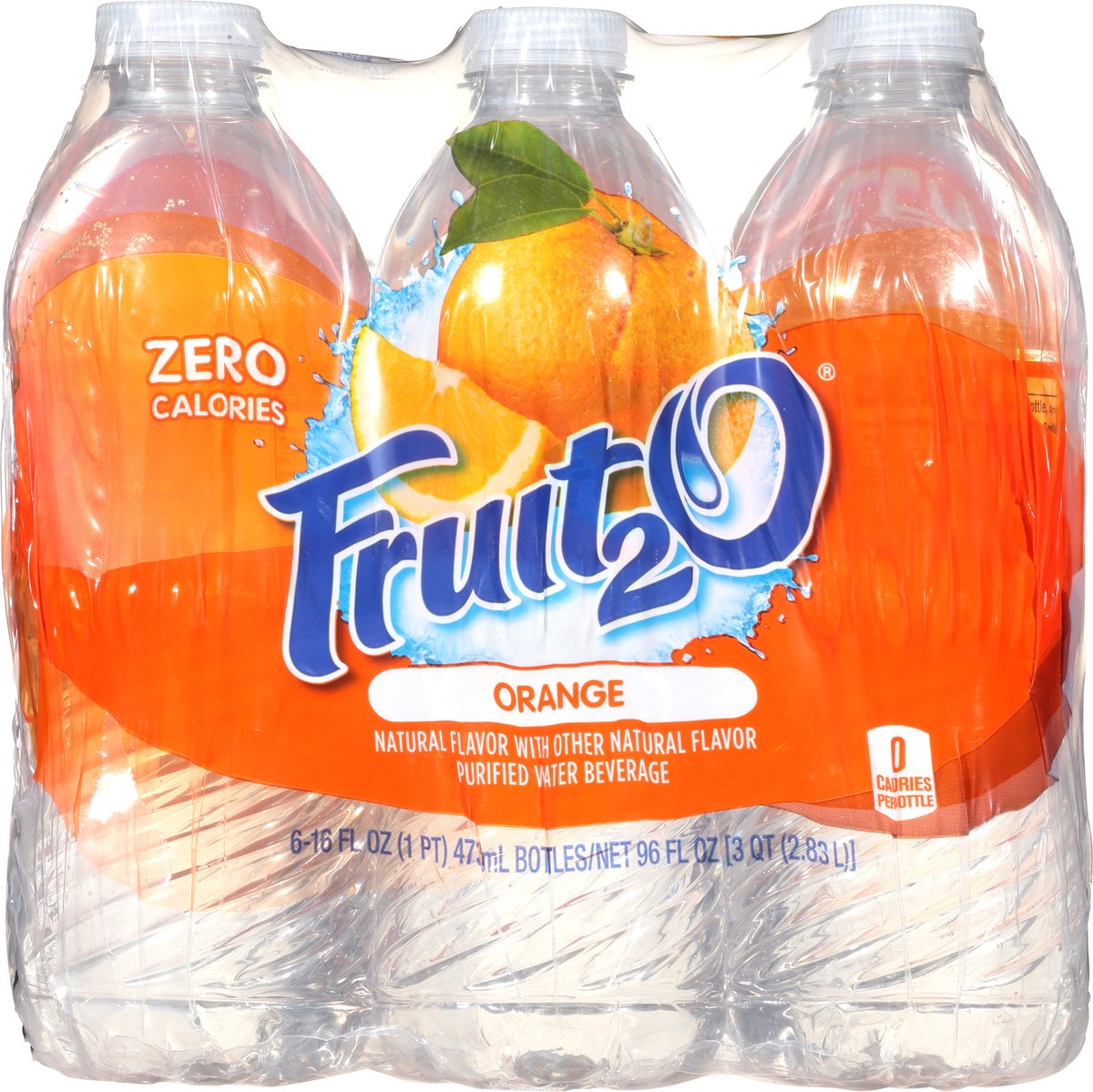 slide 9 of 10, Fruit2O Orange Purified Water Beverage, 6 ct; 16 fl oz