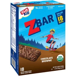 CLIF Kid Zbar Organic Chocolate Brownie Baked Whole Grain Energy Snack Bars
