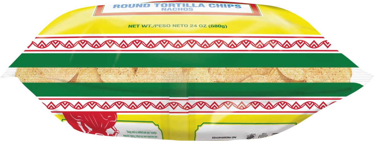 slide 3 of 9, Calidad Round Tortilla Chips Jumbo Size, 24 oz, 24 oz