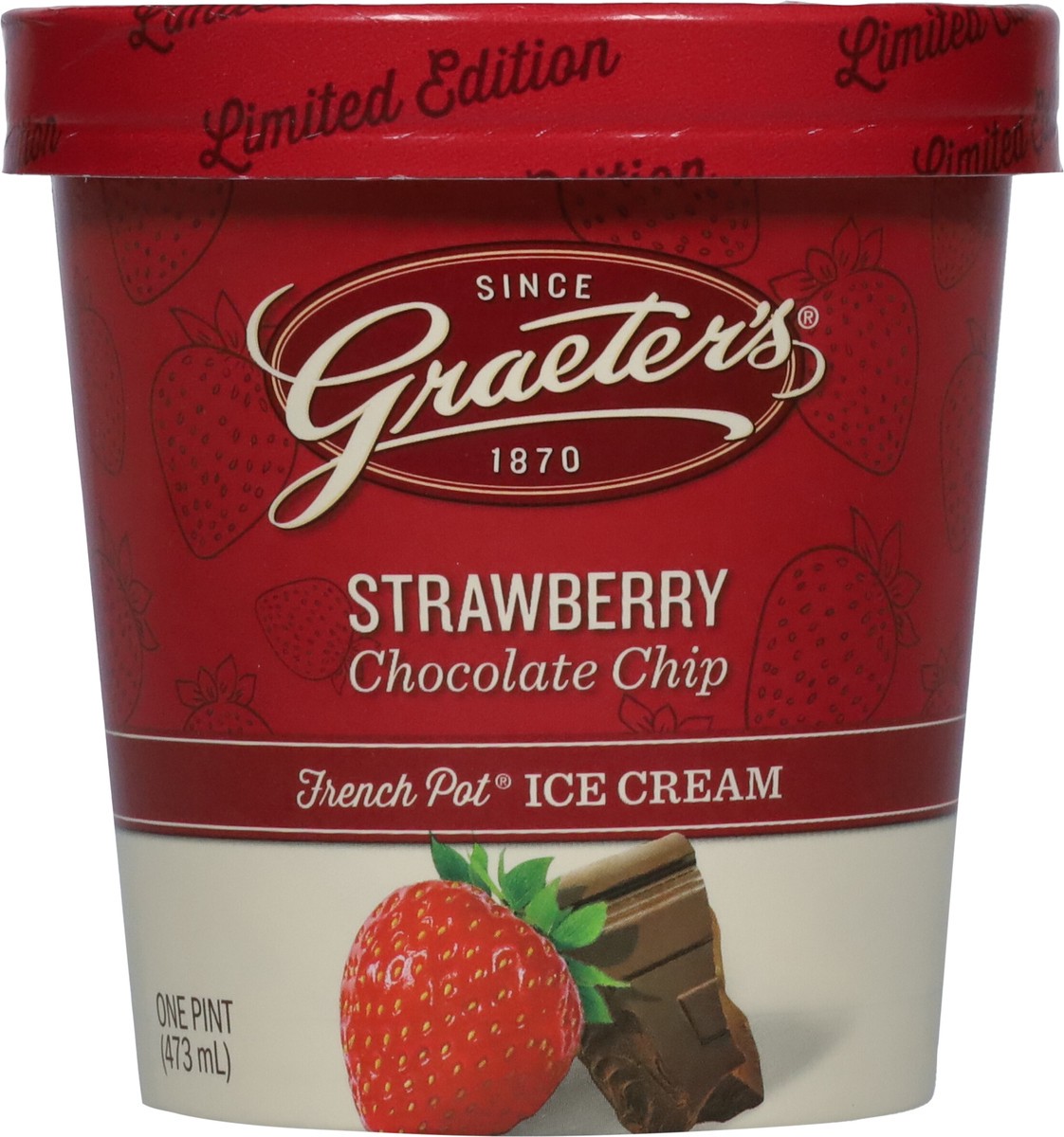 slide 8 of 9, Graeter's French Pot Strawberry Chocolate Chip Ice Cream 1 pt, 1 pint