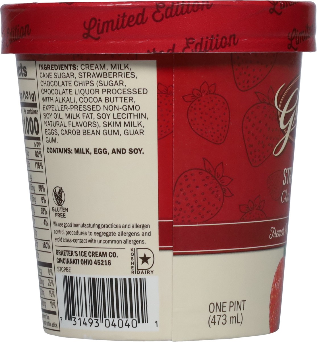 slide 9 of 9, Graeter's French Pot Strawberry Chocolate Chip Ice Cream 1 pt, 1 pint