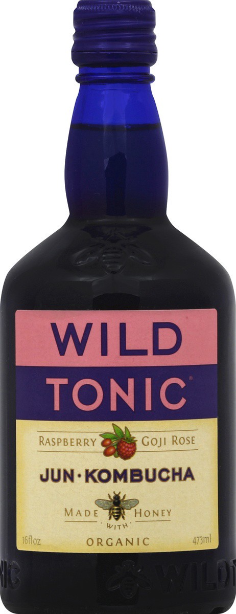 slide 2 of 4, Wild Tonic Raspberry Goji Rose Jun Kombu- 16 fl oz, 16 fl oz