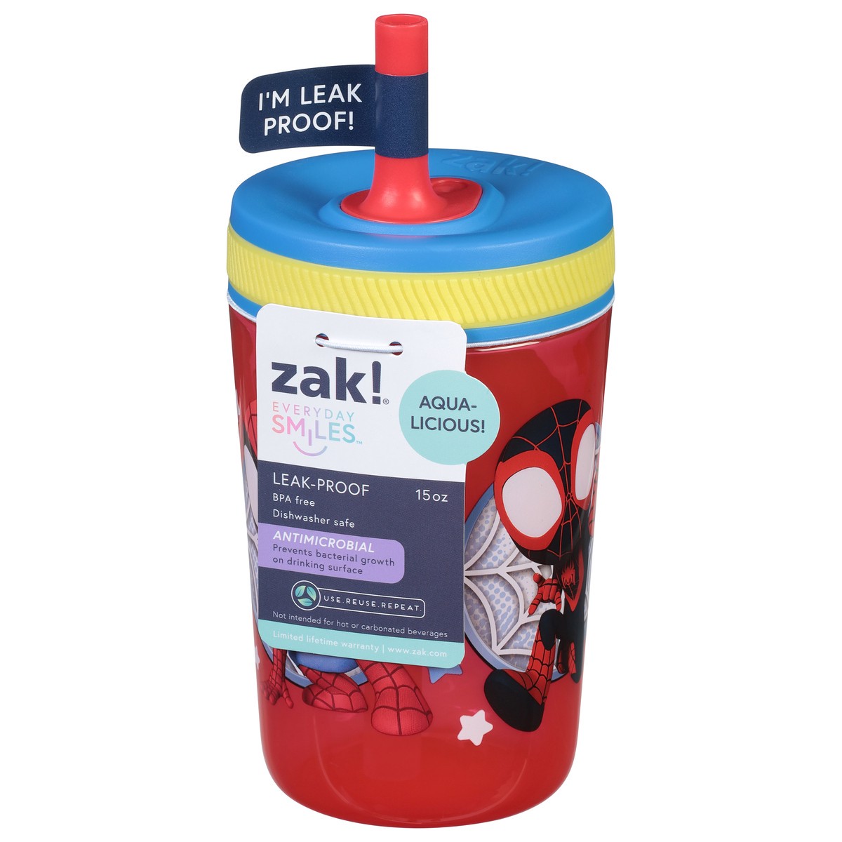 slide 9 of 9, Zak! Designs Kids Plastic Tumbler with Straw - Spider-Man, 1 ct
