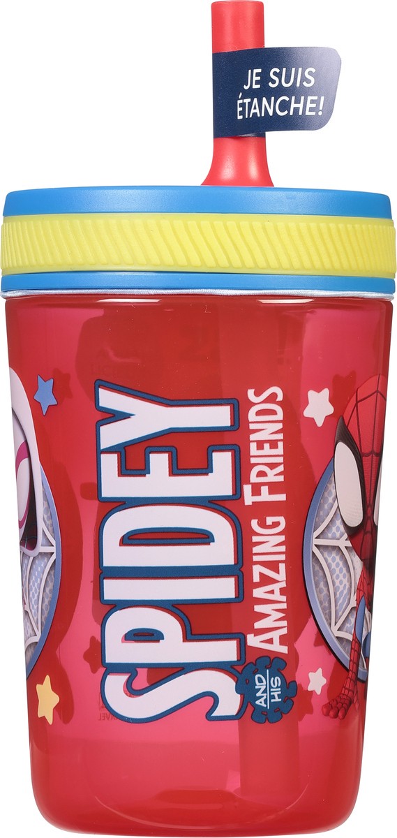 slide 2 of 9, Zak! Designs Kids Plastic Tumbler with Straw - Spider-Man, 1 ct