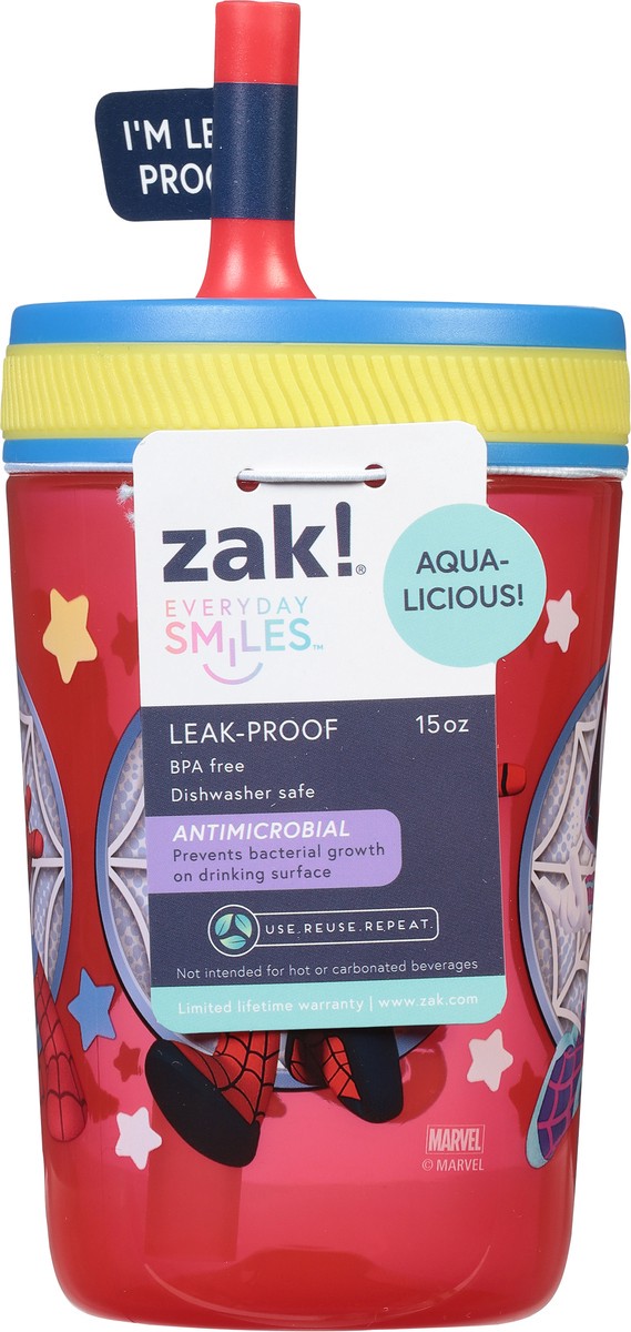 slide 3 of 9, Zak! Designs Kids Plastic Tumbler with Straw - Spider-Man, 1 ct