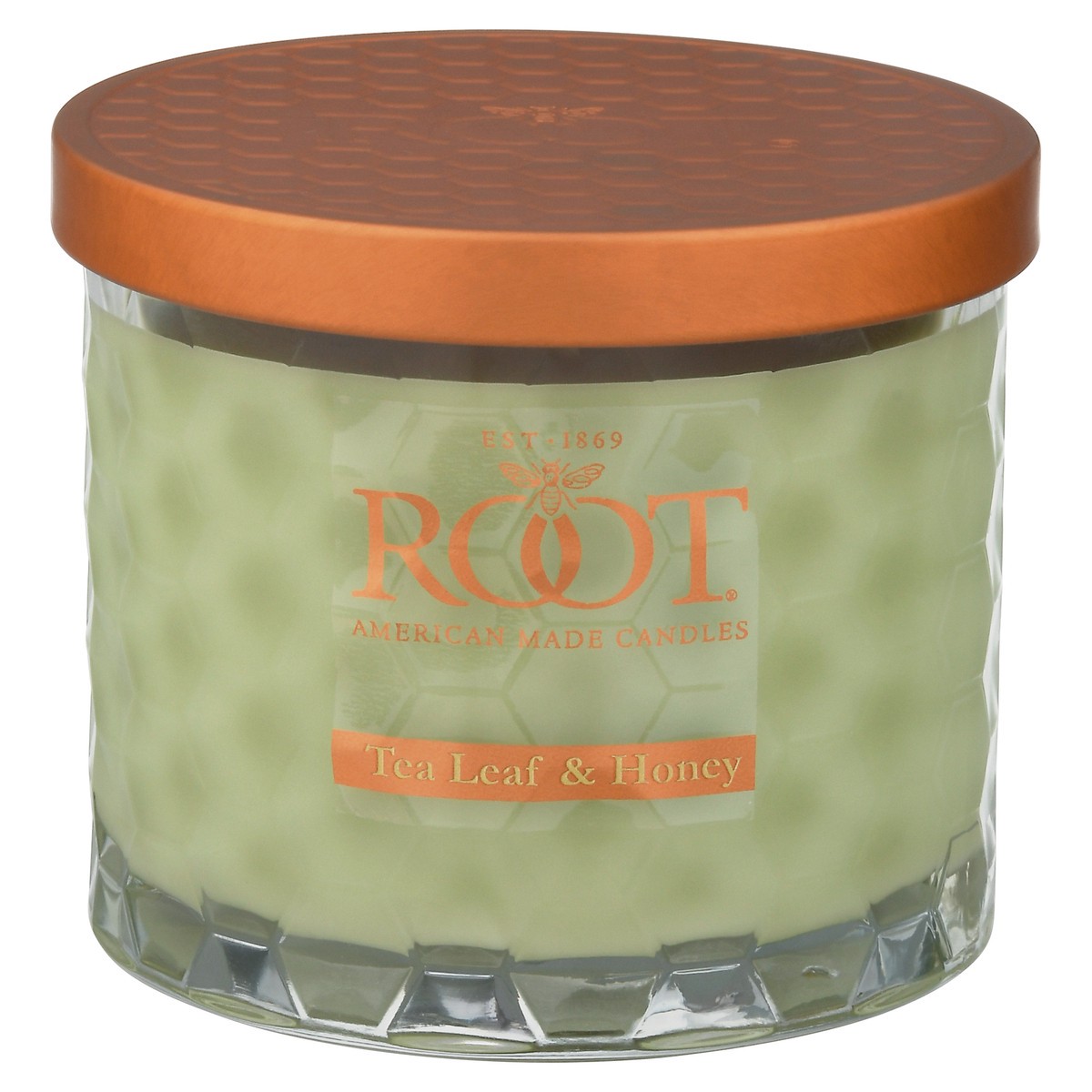slide 2 of 9, Root Candles Tea Leaf & Honey 3 Wick Honeycomb Candle, 12 oz