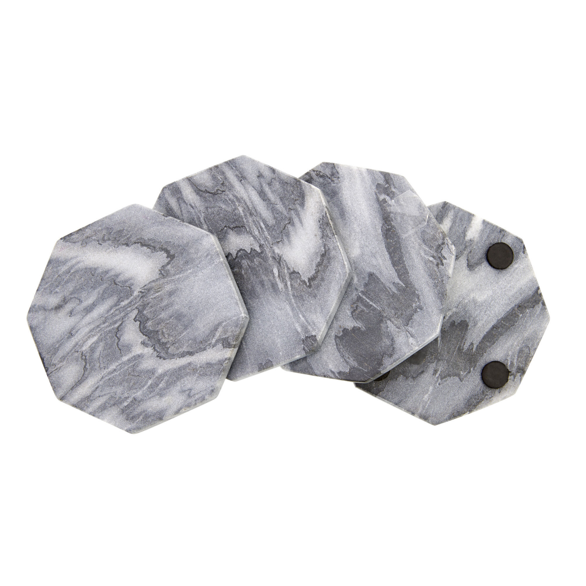 slide 1 of 1, Kamenstein Hex Marble Coaster Set - Grey - 4 pc, 4 ct