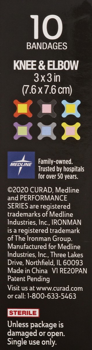 slide 7 of 11, Curad Performance Series Antibacterial Knee & Elbow Bandages 10 ea, 10 ct