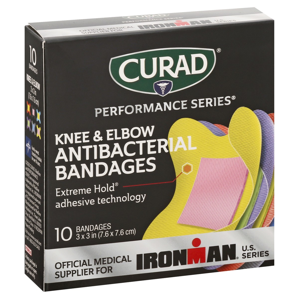 slide 10 of 11, Curad Performance Series Antibacterial Knee & Elbow Bandages 10 ea, 10 ct