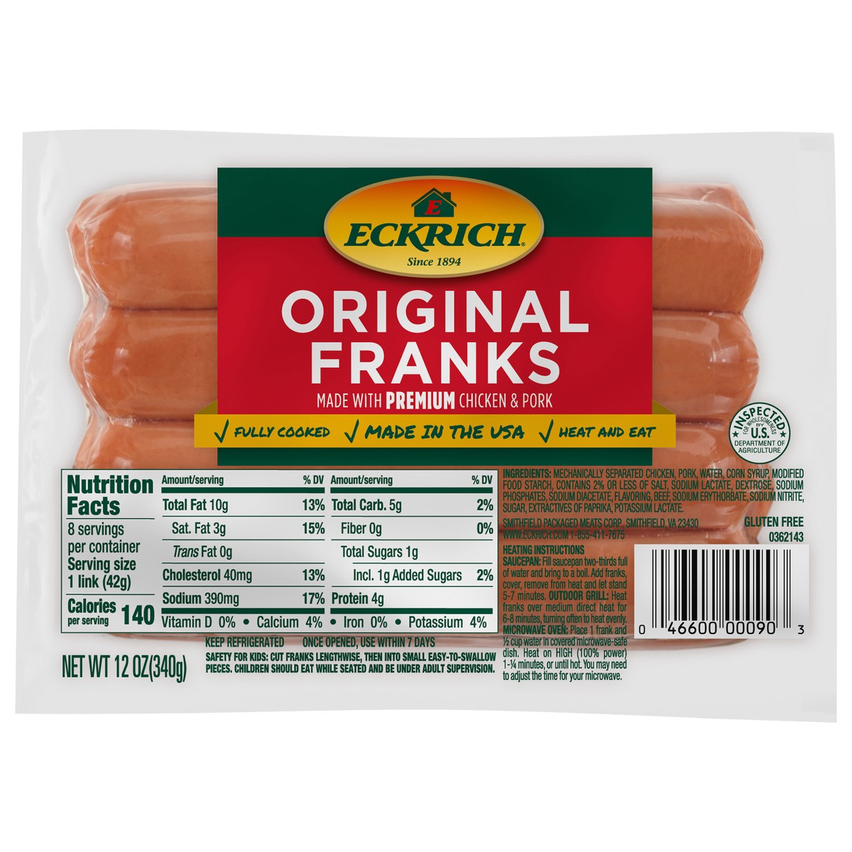 slide 1 of 4, Eckrich Original Franks, 14 oz, 12 oz