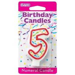 Culpitt Red Numeral "5" Birthday Candles