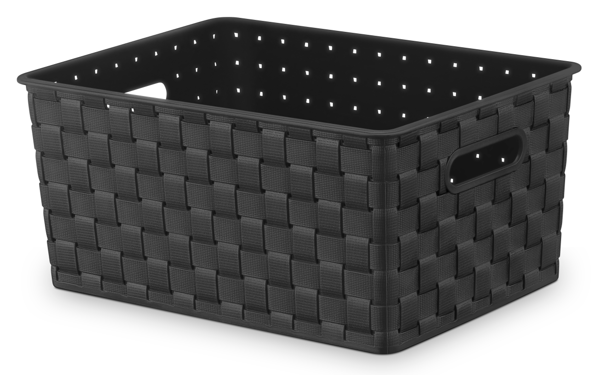 slide 1 of 4, Whitmor Small Woven Storage Basket Black, 1 ct