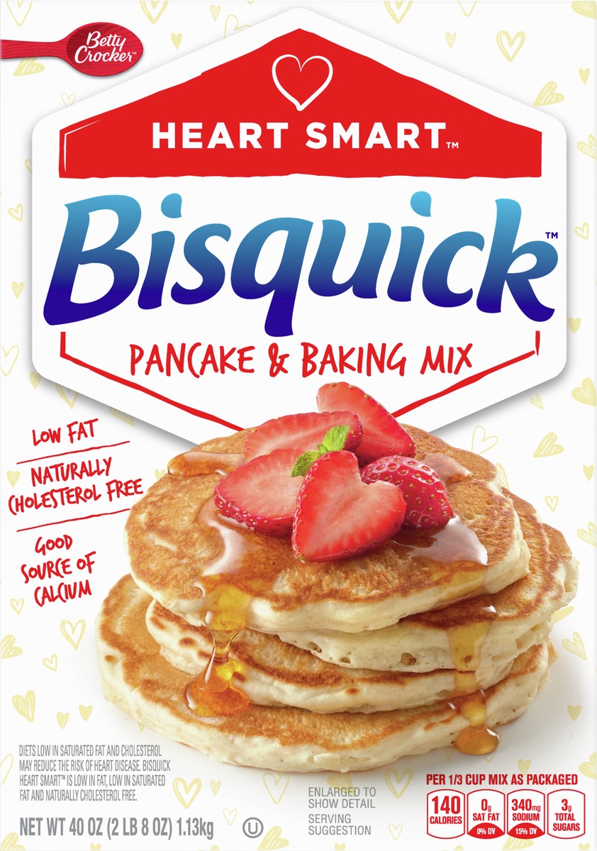 slide 8 of 13, Bisquick Betty Crocker Bisquick Heart Smart Pancake and Baking Mix, 40 oz