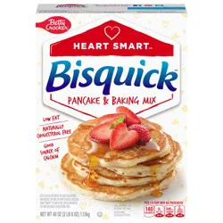Betty Crocker Bisquick Pancake and Baking Mix, Low Fat, Cholesterol Free, Heart Smart, 40 oz
