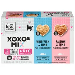 I and Love and You XOXOs Grain Free Holistic Whitefish & Tuna/Salmon & Tuna Pate Variety Pack - 12 x 3 oz Cans