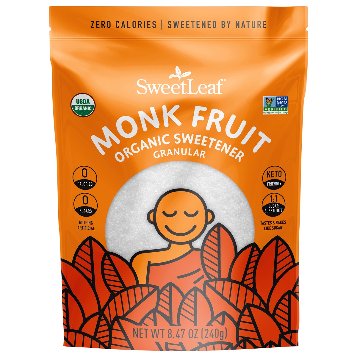 slide 4 of 8, SweetLeaf Organic Monk Fruit Granular Sweetener - 8.47 oz, 8.47 oz