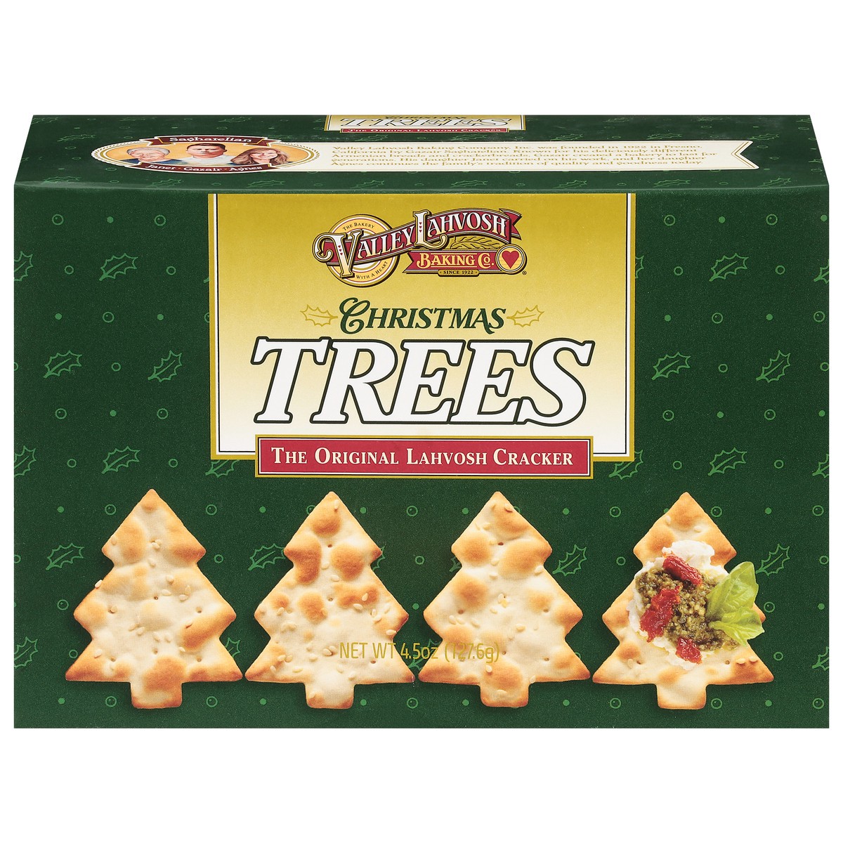 slide 1 of 13, Valley Lahvosh Baking Co. Christmas Trees Crackers, 4.5 oz