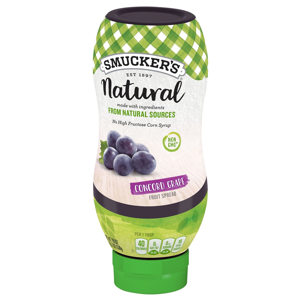 slide 5 of 13, Smucker's Fruit Spread, Natural, Concord Grape, Squeeze Bottle, 19 oz