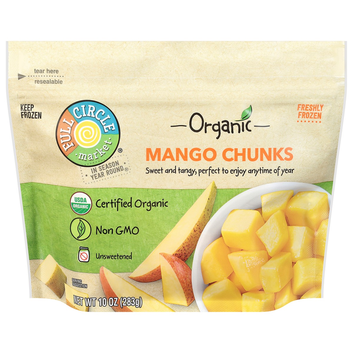 slide 1 of 9, Full Circle Market Organic Mango Chunks 10 oz, 10 oz