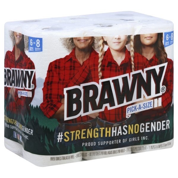 slide 1 of 1, Brawny Pick-A-Size Large Roll Paper Towels, 6 ct