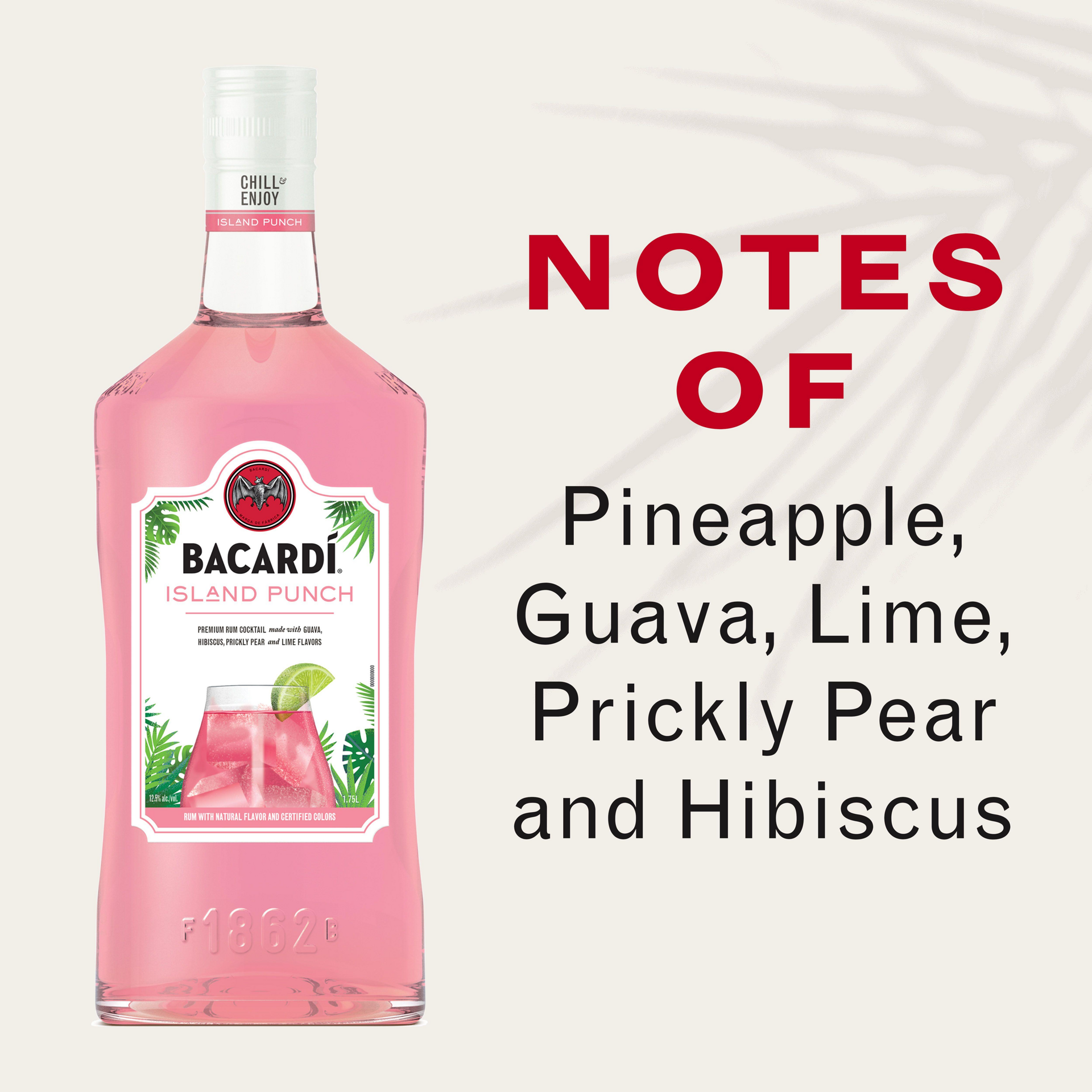 slide 5 of 5, Bacardí Bacardi Island Punch Ready To Serve Premium Rum Cocktail, Gluten Free 12.5% 175Cl/1.75L, 1.75 liter