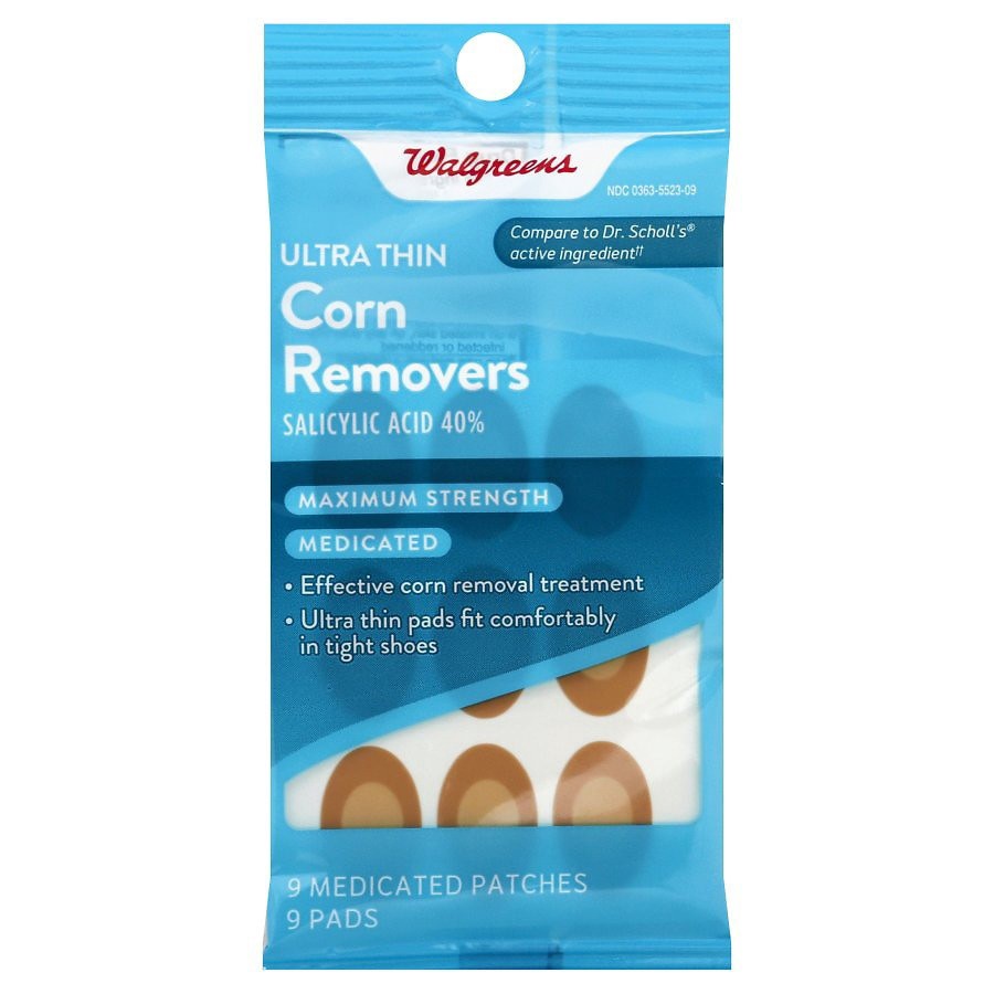 slide 1 of 5, Walgreens Medicated Ultra Thin Corn Remover Patches, 9 ct