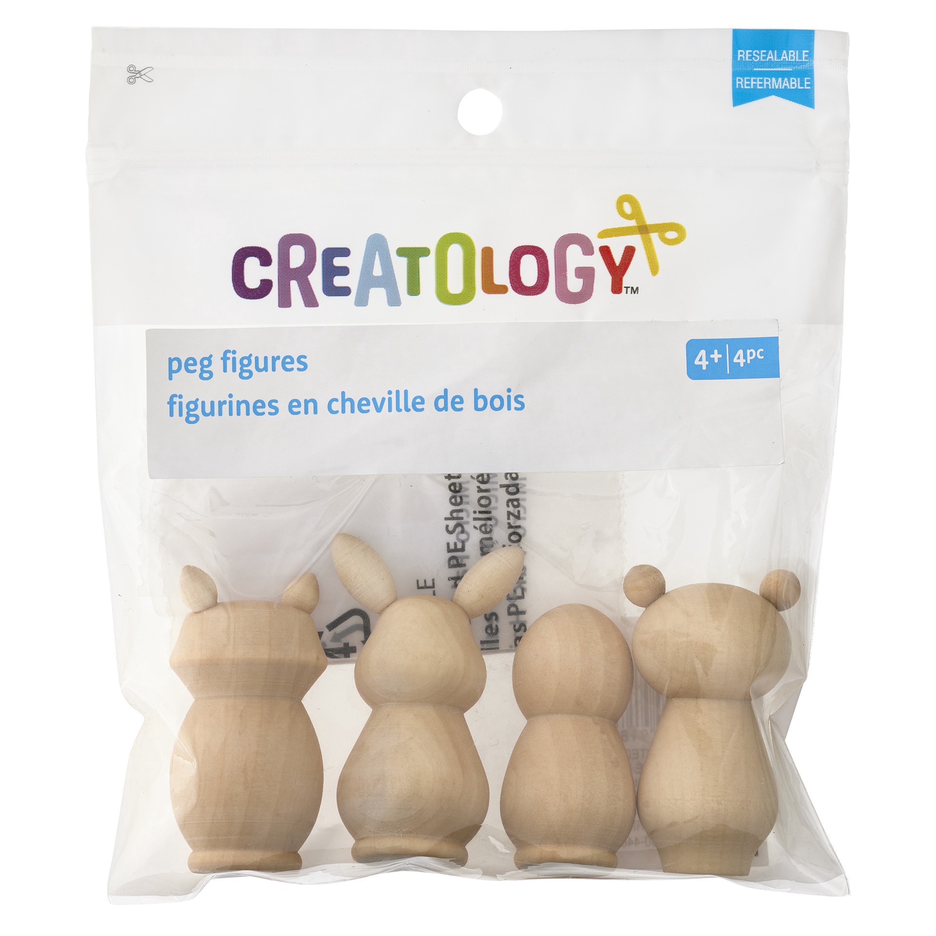 slide 2 of 3, Mixed Animal Peg Figures By Creatology, 1.1 in