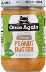 Once Again Unsweetened Salt Free Creamy Peanut Butter