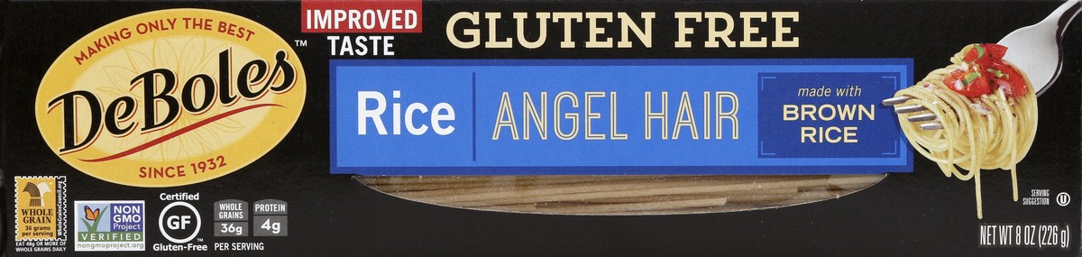 slide 4 of 6, DeBoles Gluten Free Rice Angel Hair, 8 oz