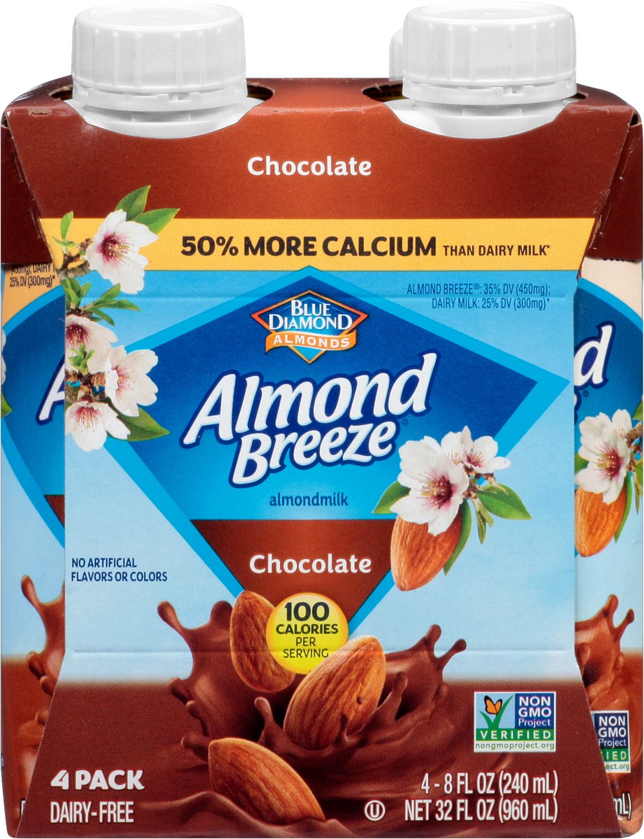 slide 1 of 9, Almond Breeze Chocolate Almondmilk 4 8 fl oz 4 ea, 4 ct