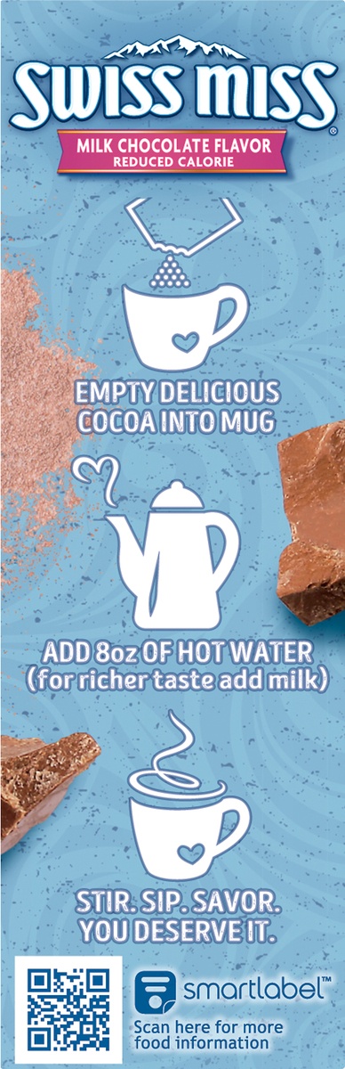 slide 7 of 11, Swiss Miss Reduced Calorie Milk Chocolate Flavored Hot Cocoa Mix, 8 ct; 0.39 oz