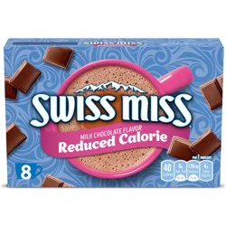 Swiss Miss Reduced Calorie Milk Chocolate Flavored Hot Cocoa Mix, 8 Count Hot Cocoa Mix Packets