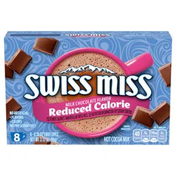 Swiss Miss Reduced Calorie Milk Chocolate Flavored Hot Cocoa Mix, 8 Count Hot Cocoa Mix Packets