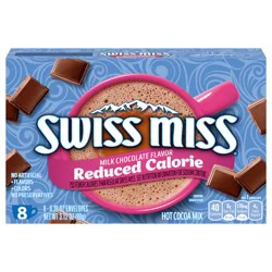 Swiss Miss Reduced Calorie Milk Chocolate Flavored Hot Cocoa Mix, 8 Count Hot Cocoa Mix Packets
