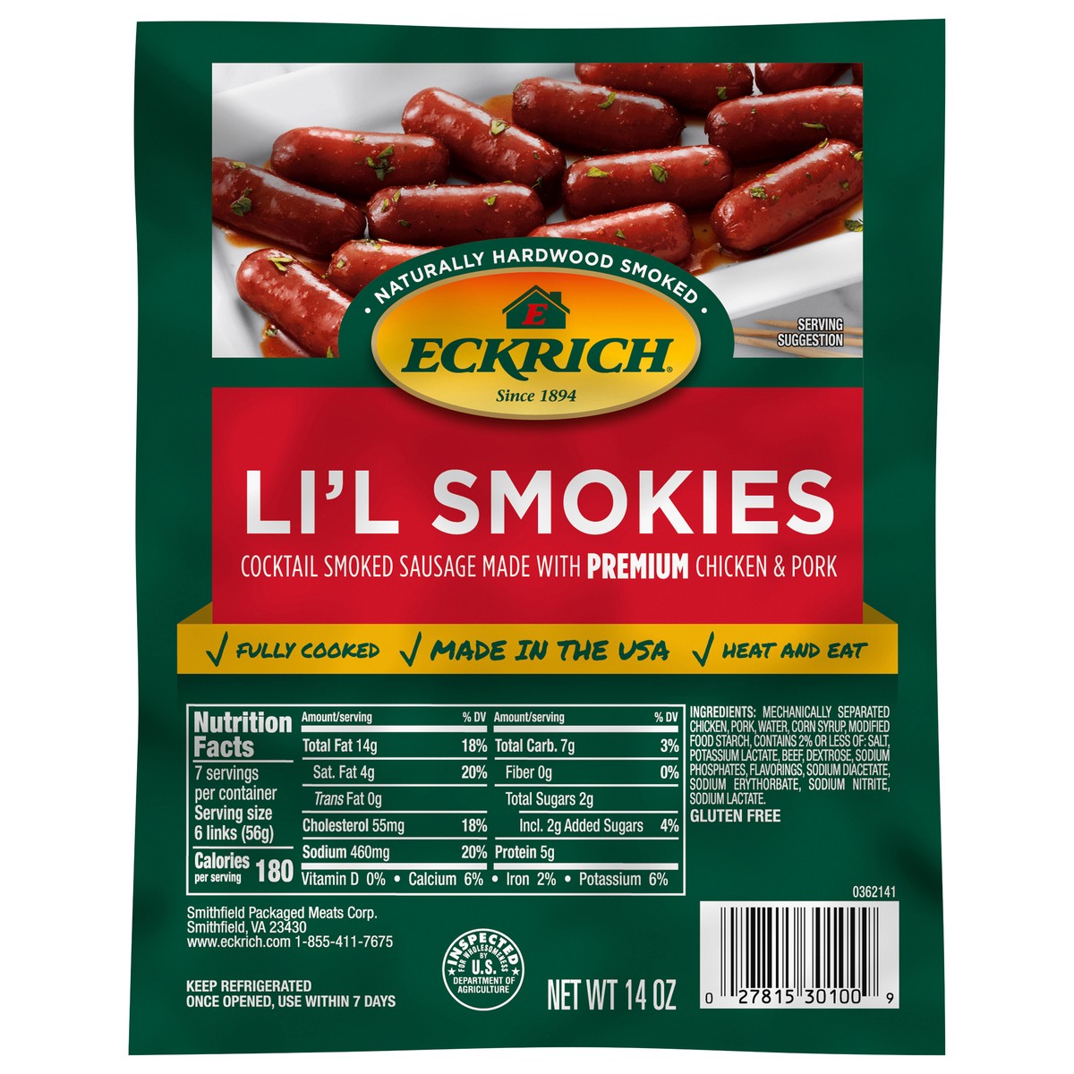 slide 1 of 8, Eckrich Smoked Sausage 14 oz, 14 oz