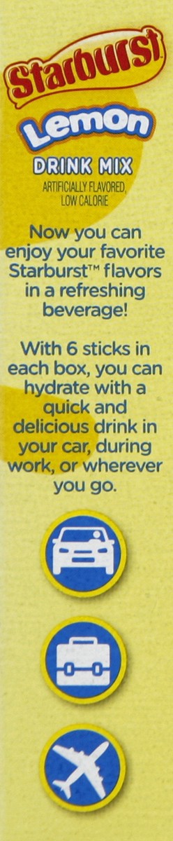 slide 3 of 6, Starburst Singles Lemon Drink Mix, 6 ct