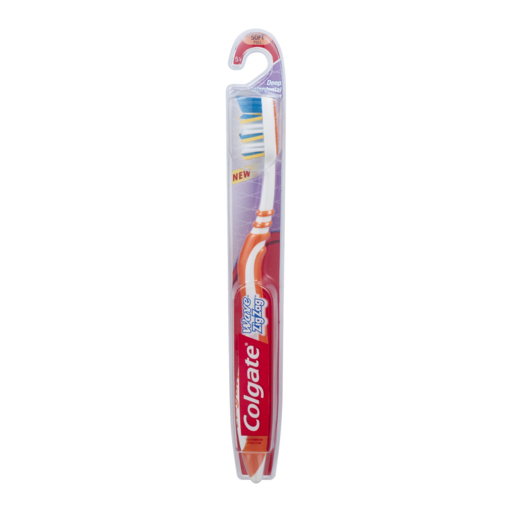 slide 1 of 1, Colgate Wave ZigZag Toothbrush, Full Head Soft, 1 ct