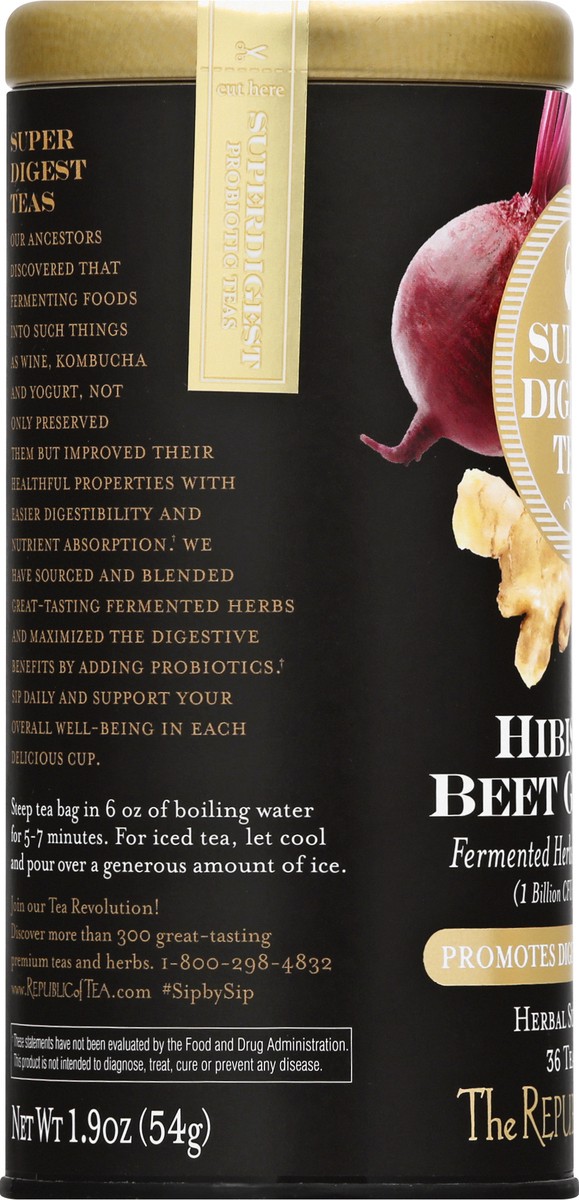 slide 9 of 13, The Republic of Tea Bags Hibiscus Beet Ginger SuperDigest Tea - 36 ct, 1 ct