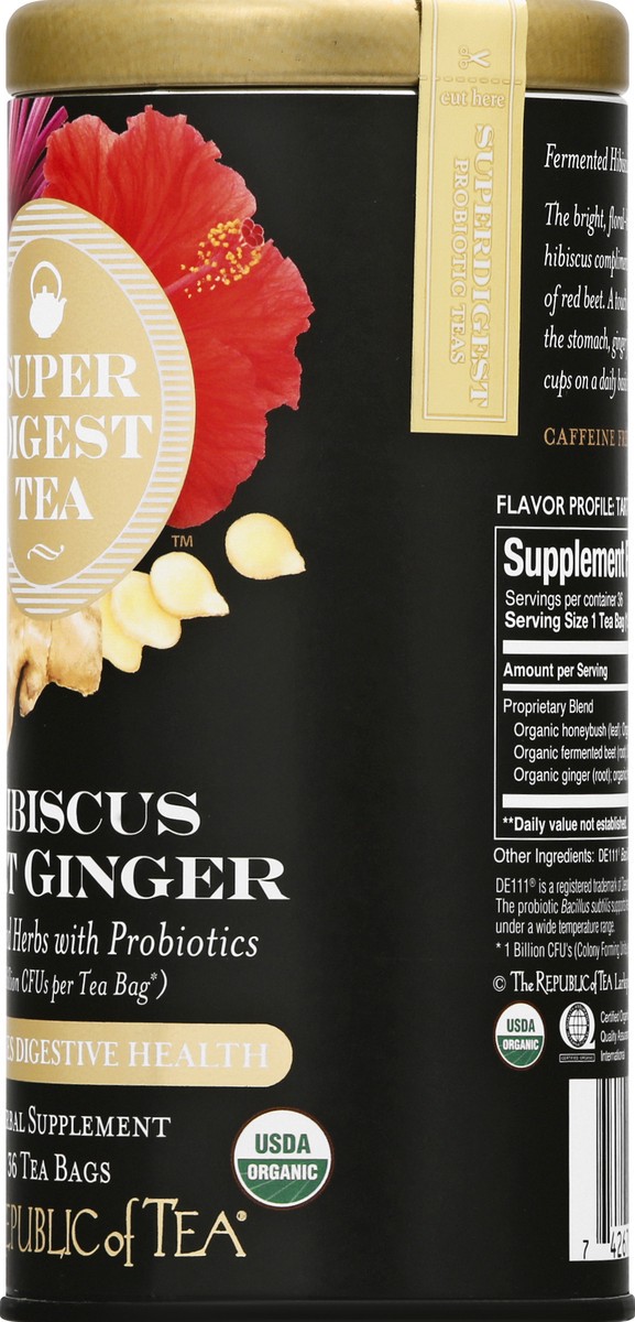 slide 13 of 13, The Republic of Tea Bags Hibiscus Beet Ginger SuperDigest Tea - 36 ct, 1 ct