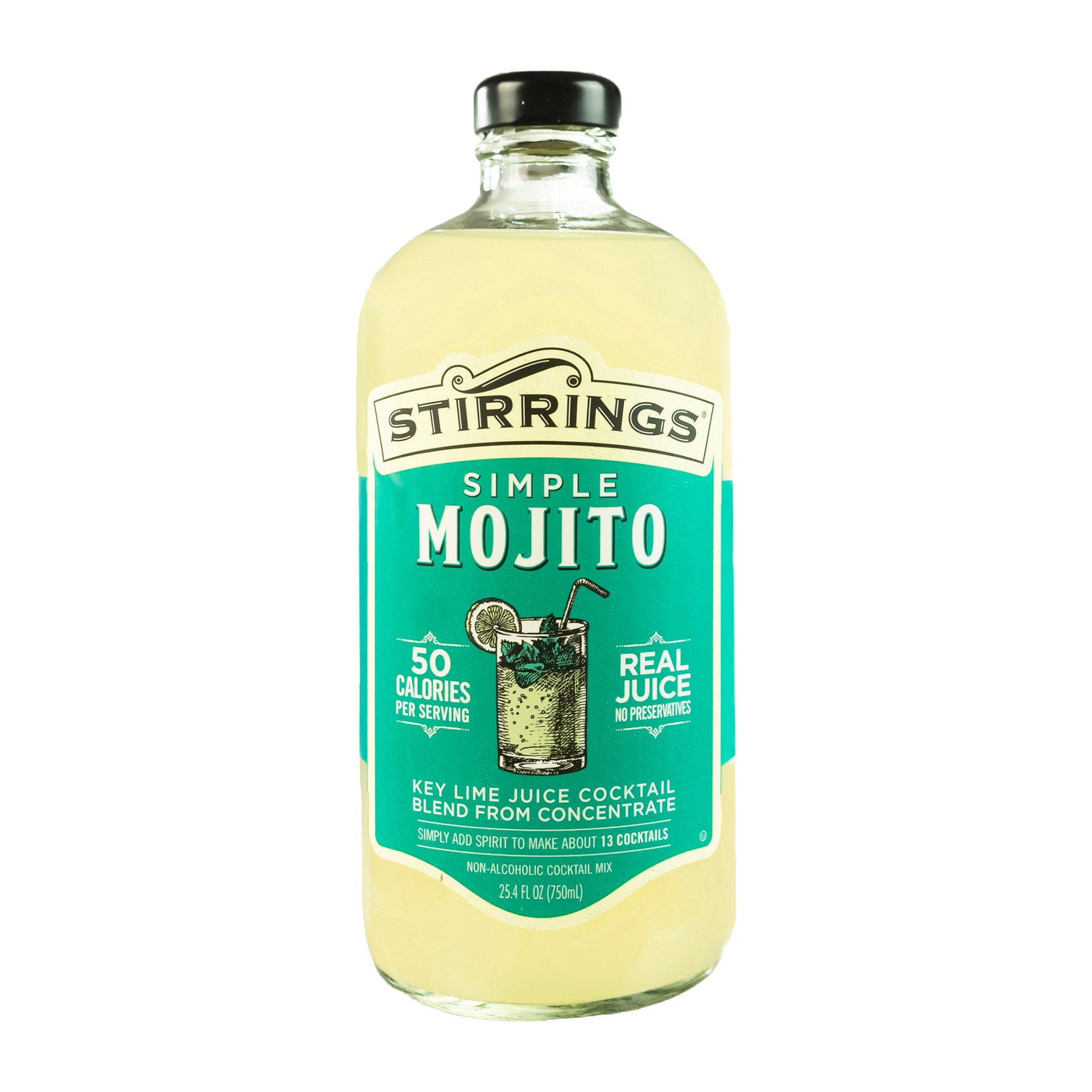 slide 1 of 12, Stirrings Mojito Cocktail Mix, Non Alcoholic Cocktail Mixer, 750ml Bottle, 25.4 oz