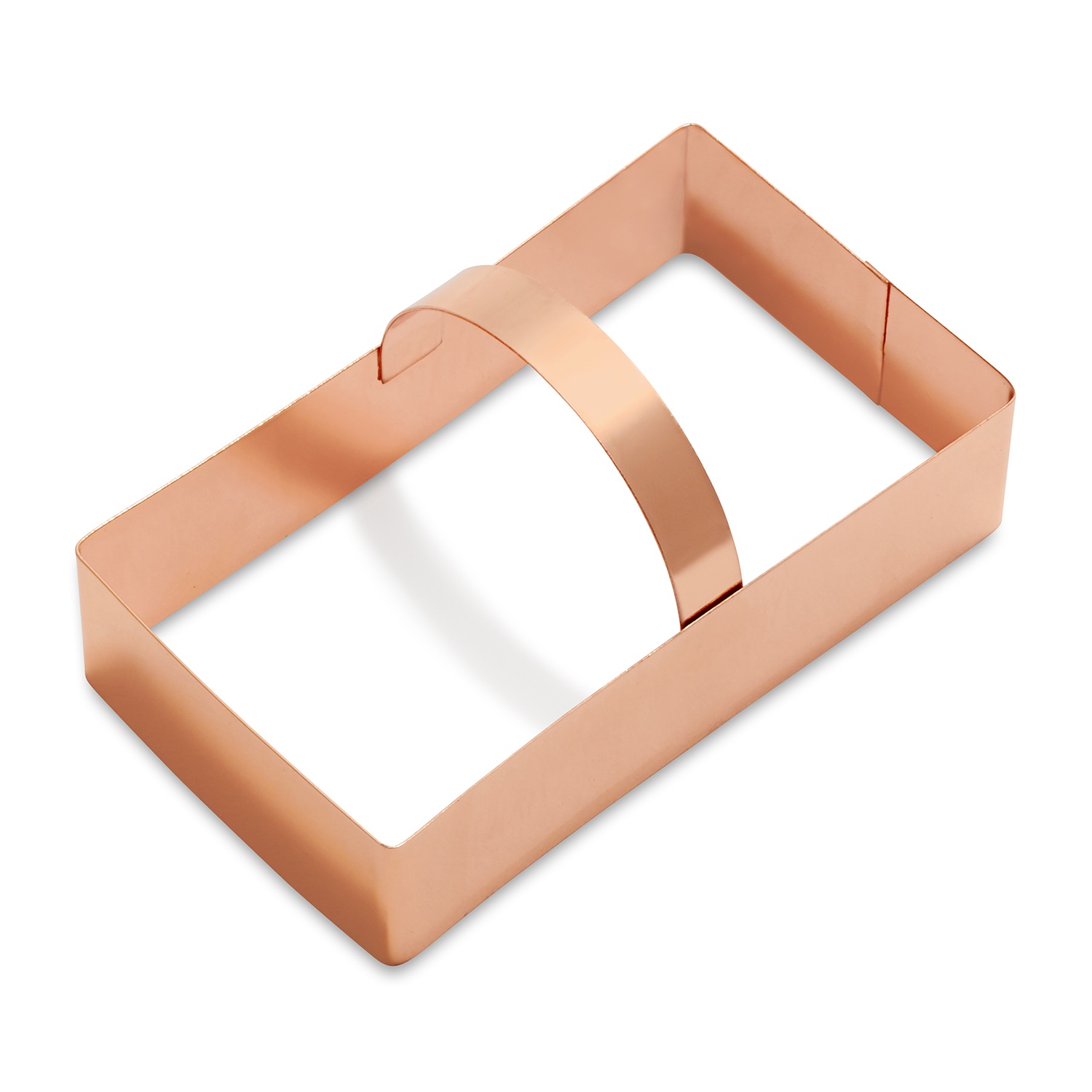 slide 1 of 1, Sur La Table Copper-Plated Rectangle Cookie Cutter with Handle, 4 in