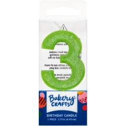 DecoPac Three Birthday Candle Cake Decoration - Green