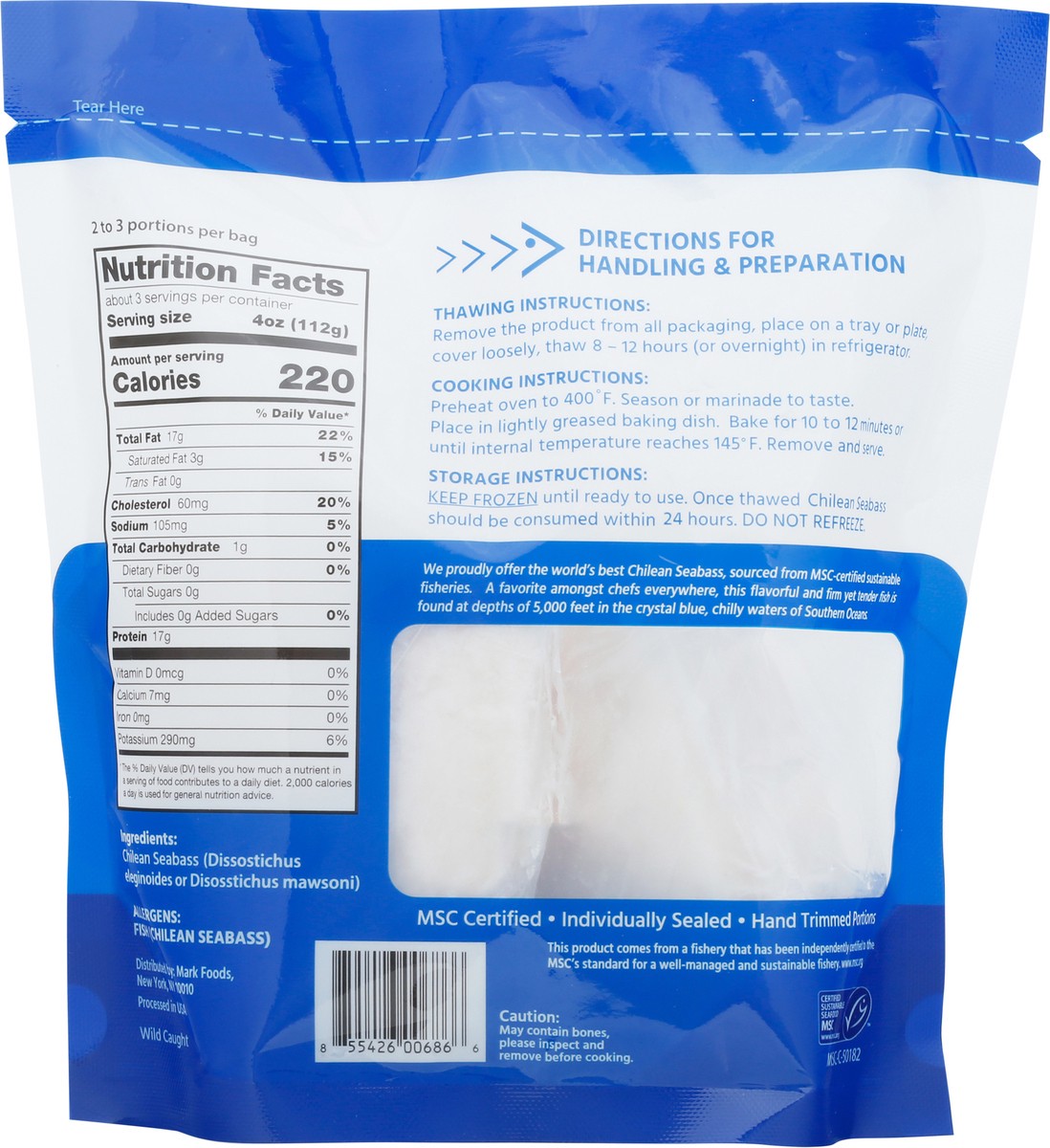 slide 7 of 14, Mark Foods Frozen Chilean Seabass Portions, 12 oz