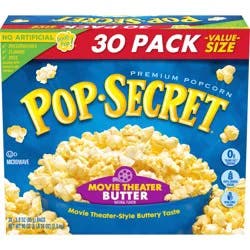 Pop-Secret Movie Theater Butter Microwave Popcorn, 3 oz Sharing Bags, 30 ct